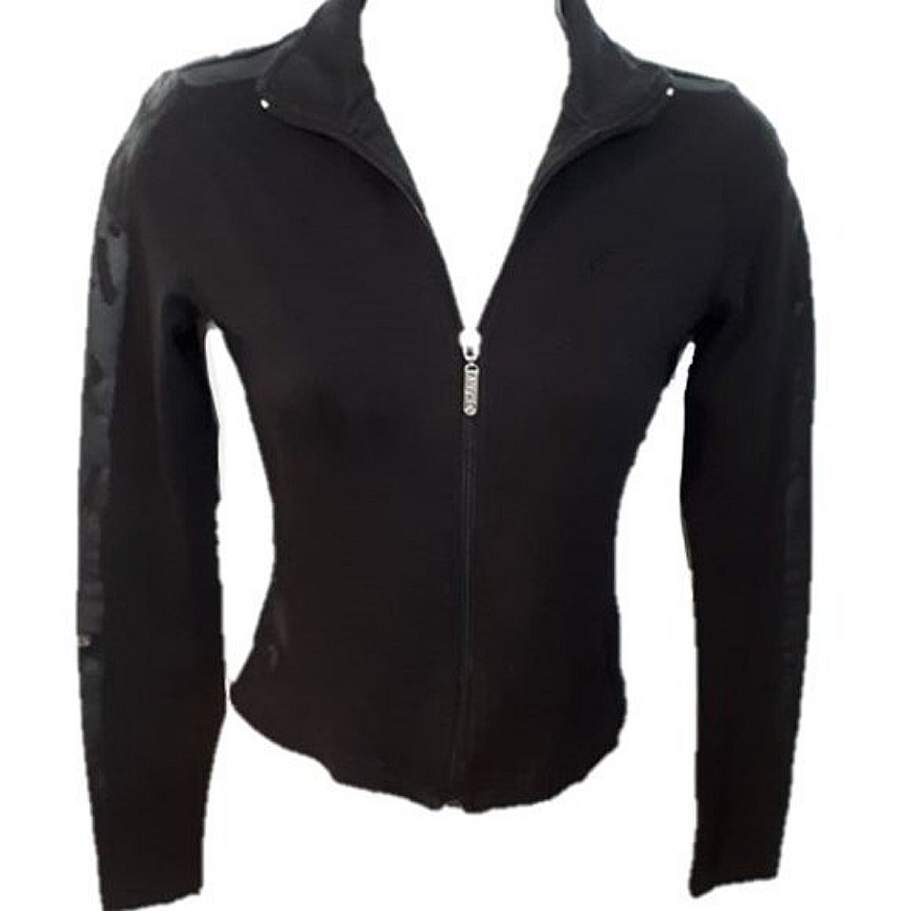 KARV Vintage Black Women's Short Jacket with Shiny Detailing - Size Small